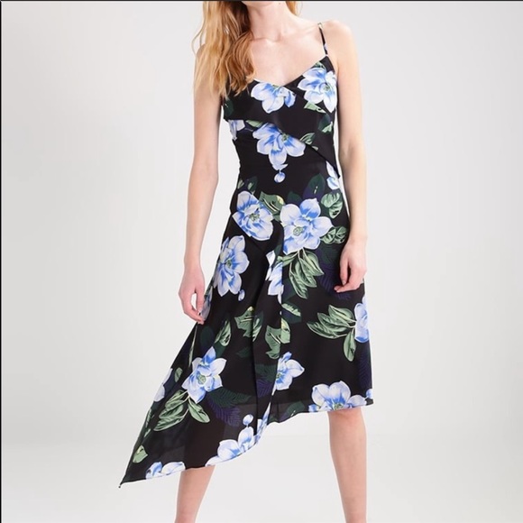 Banana Republic Dresses & Skirts - Banana Republic Black Floral Asymmetrical Sundress
